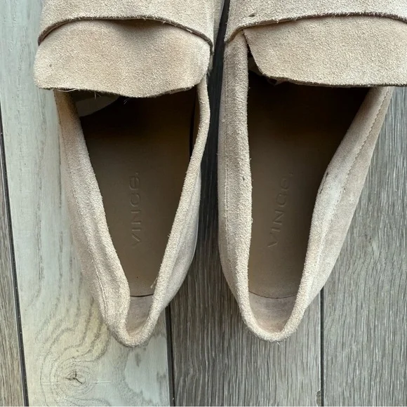 Vince Tan Suede Loafers Slip-On Style - Picture 8 of 9